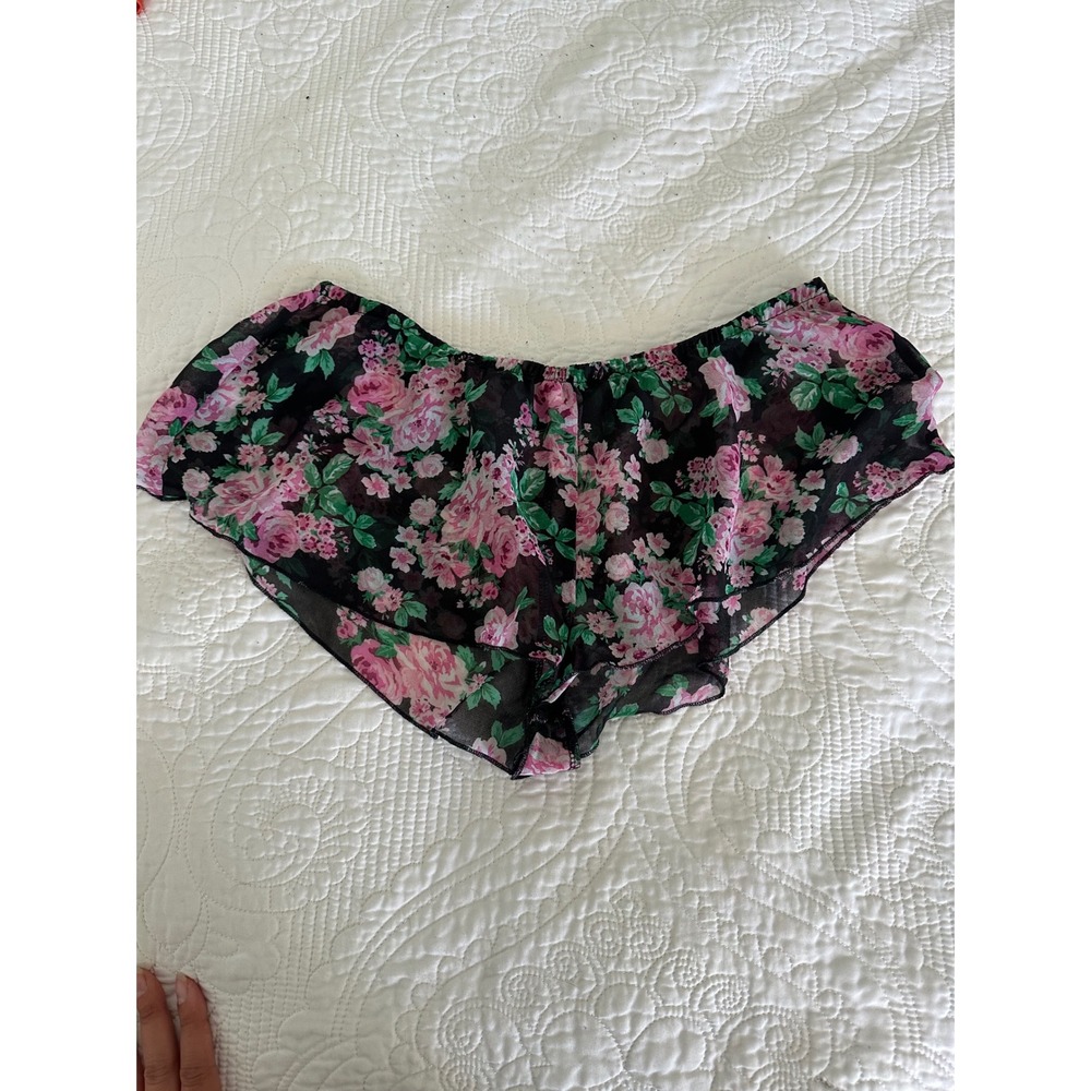 Forever 21 Black‎ Floral Sheer intimates shorts Size Small